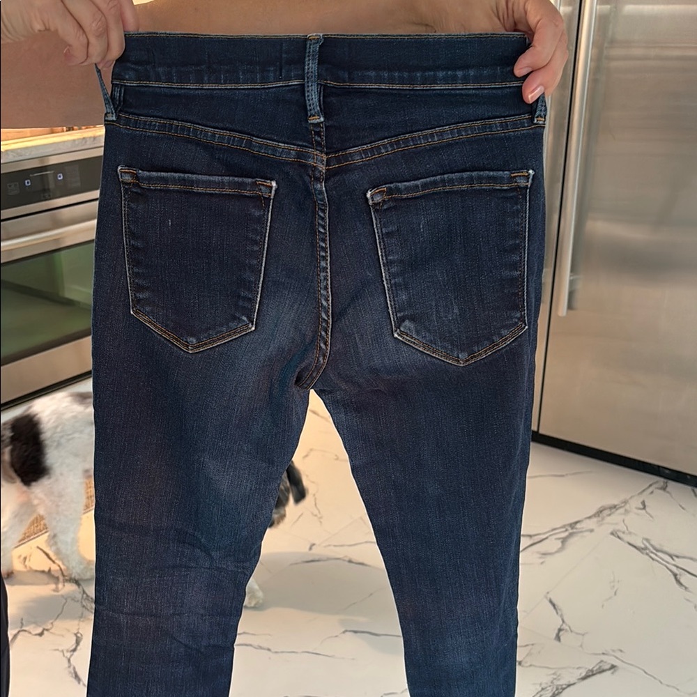 FRAME Le Skinny de Jeanne dark-washed mid-rise jeans (Size 26)